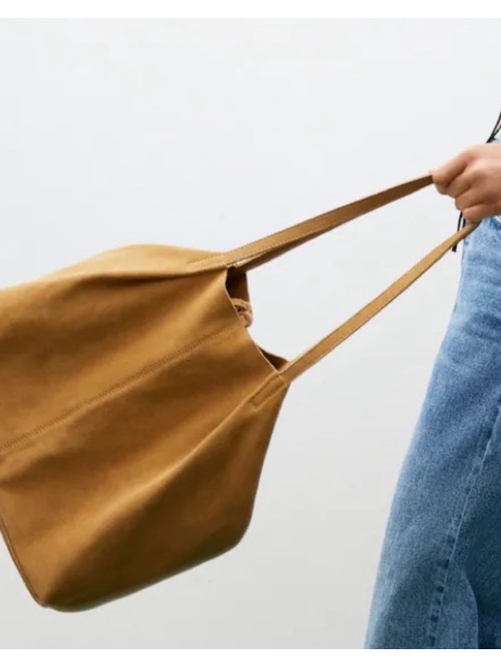 Mango Leather shopper bag